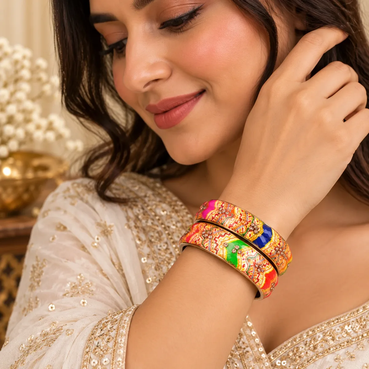 Rajasthani Meenakari Bangle Pair