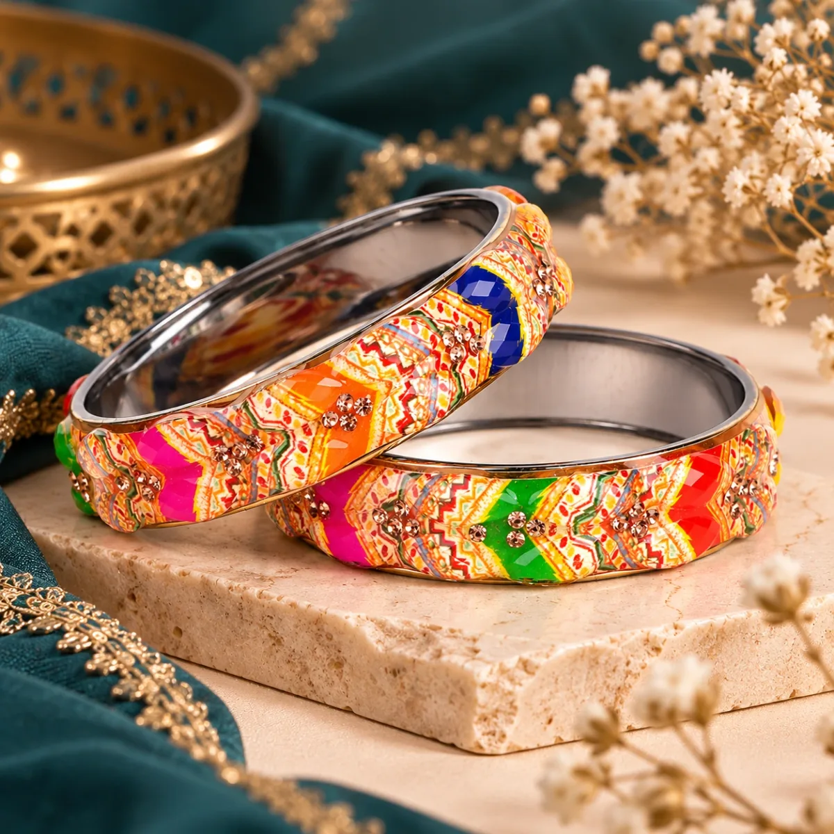 Rajasthani Meenakari Bangle Pair