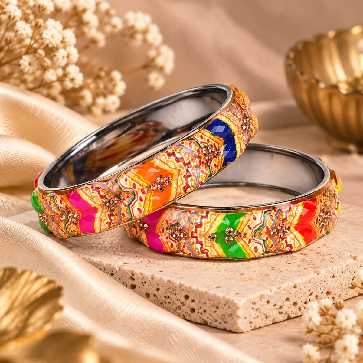 Rajasthani Meenakari Bangle Pair