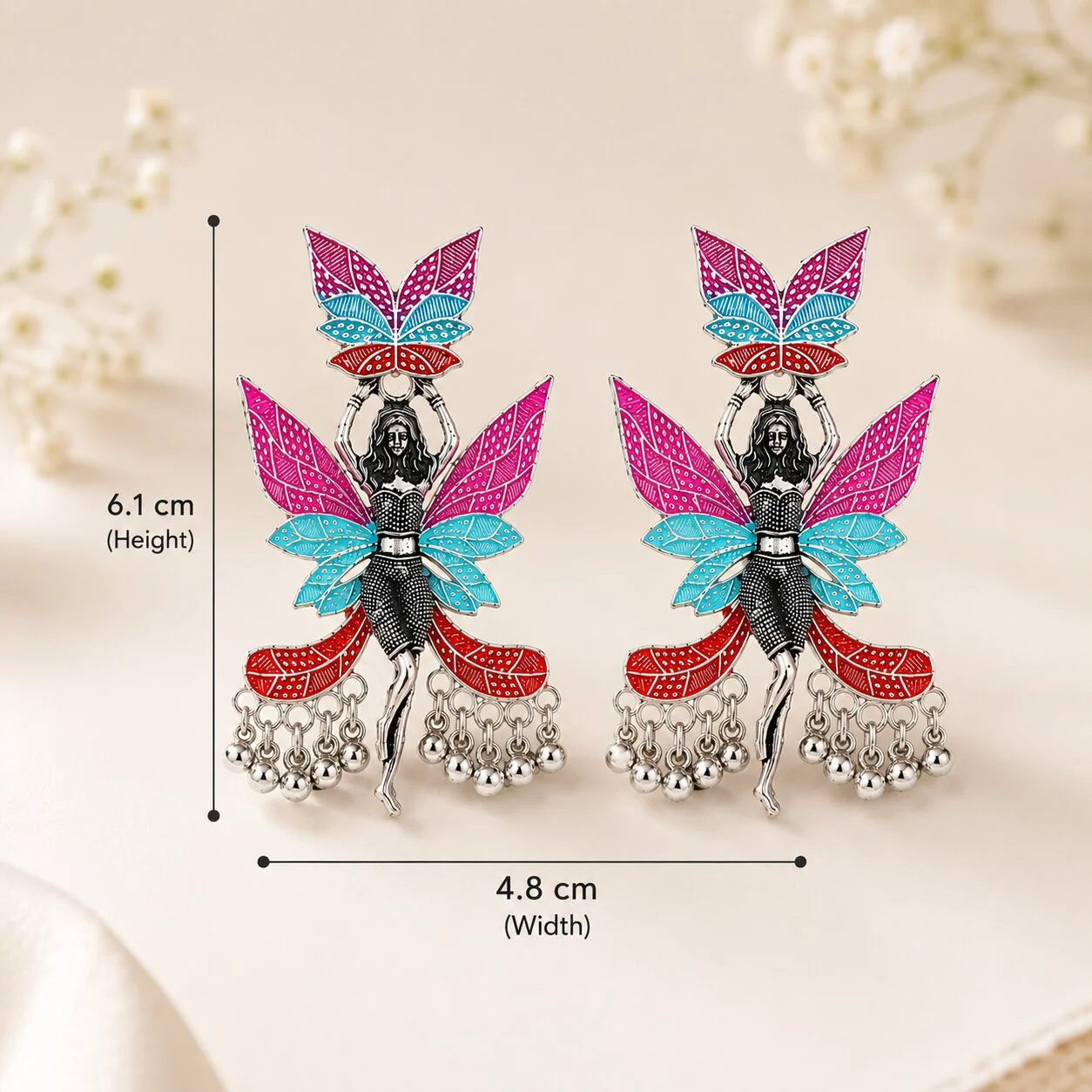 Fairy Butterfly Multicolour Dangler Earrings